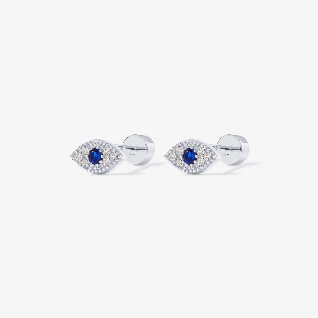 Aura Evil Eye Flat Back Stud Earrings