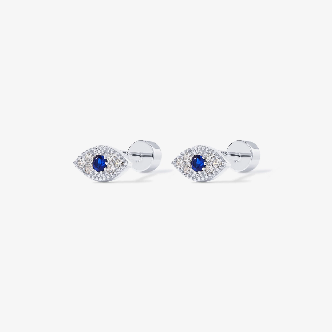 Aura Evil Eye Flat Back Stud Earrings