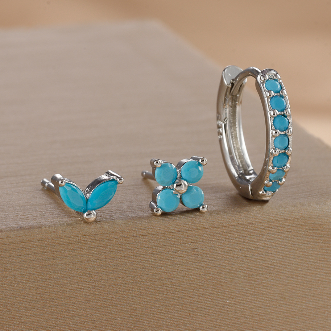 Tulip Trio Hoop & Stud Earring Set