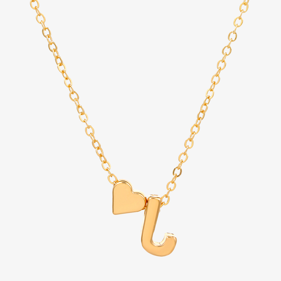 Luna Heart Initial Pendant Necklace