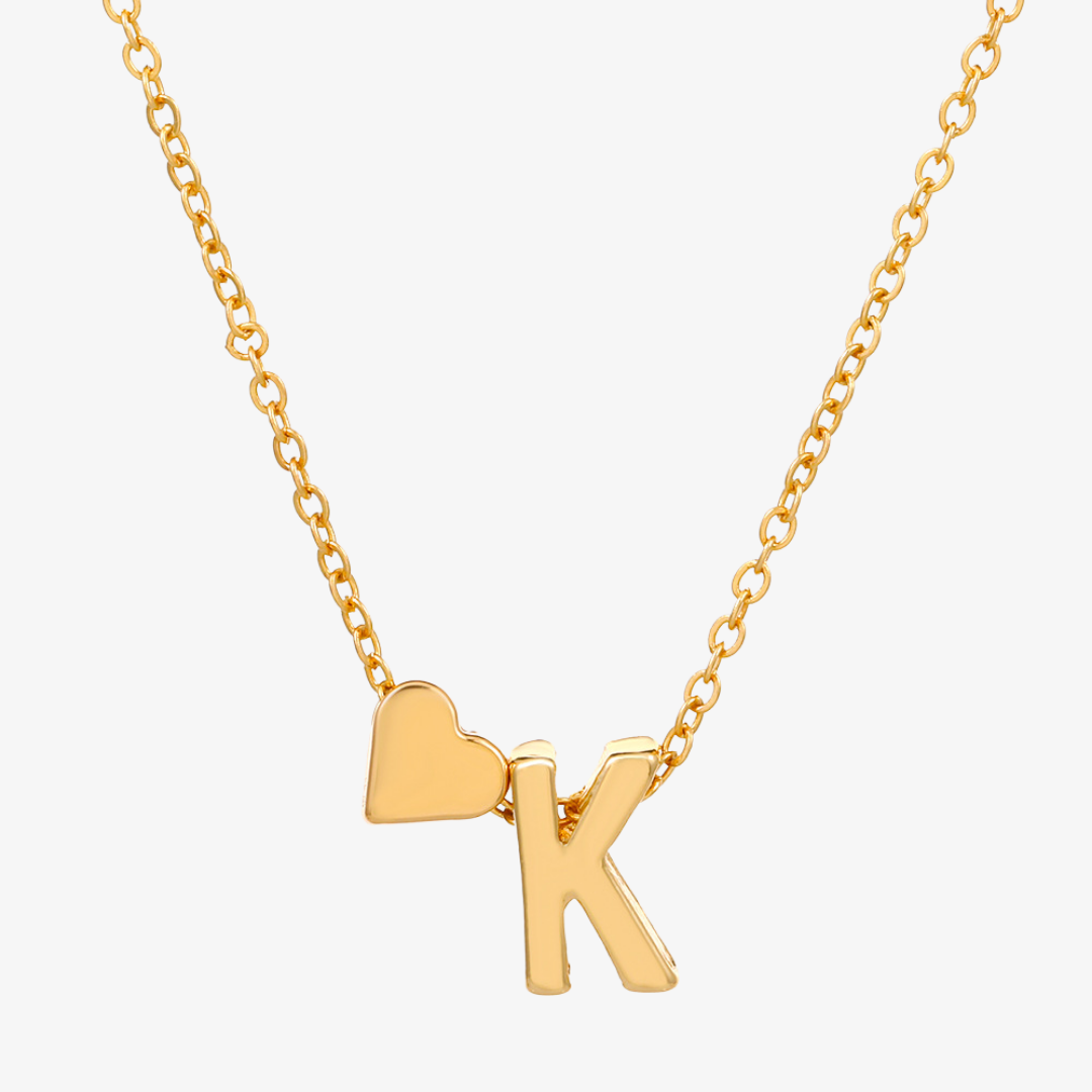 Luna Heart Initial Pendant Necklace