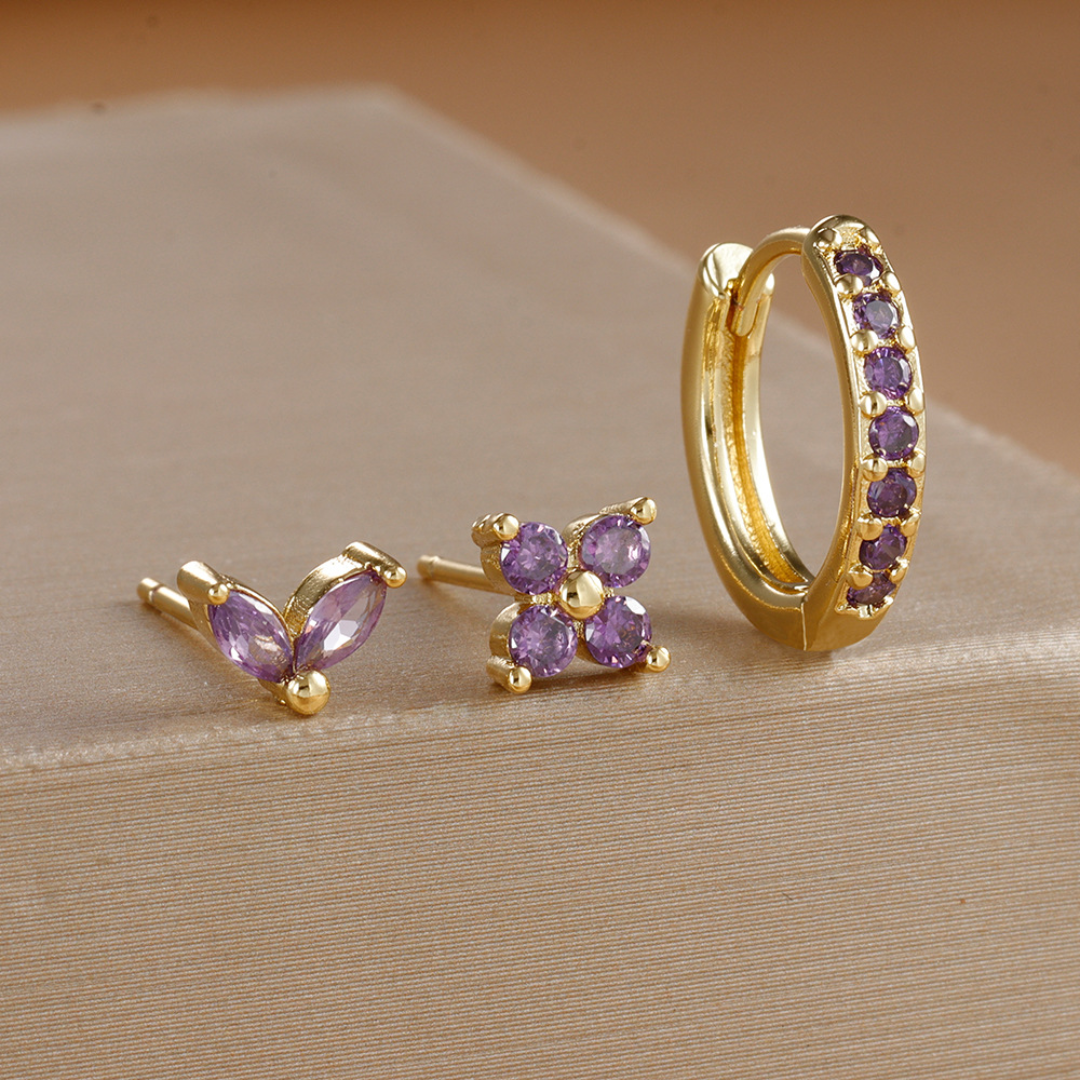 Tulip Trio Hoop & Stud Earring Set