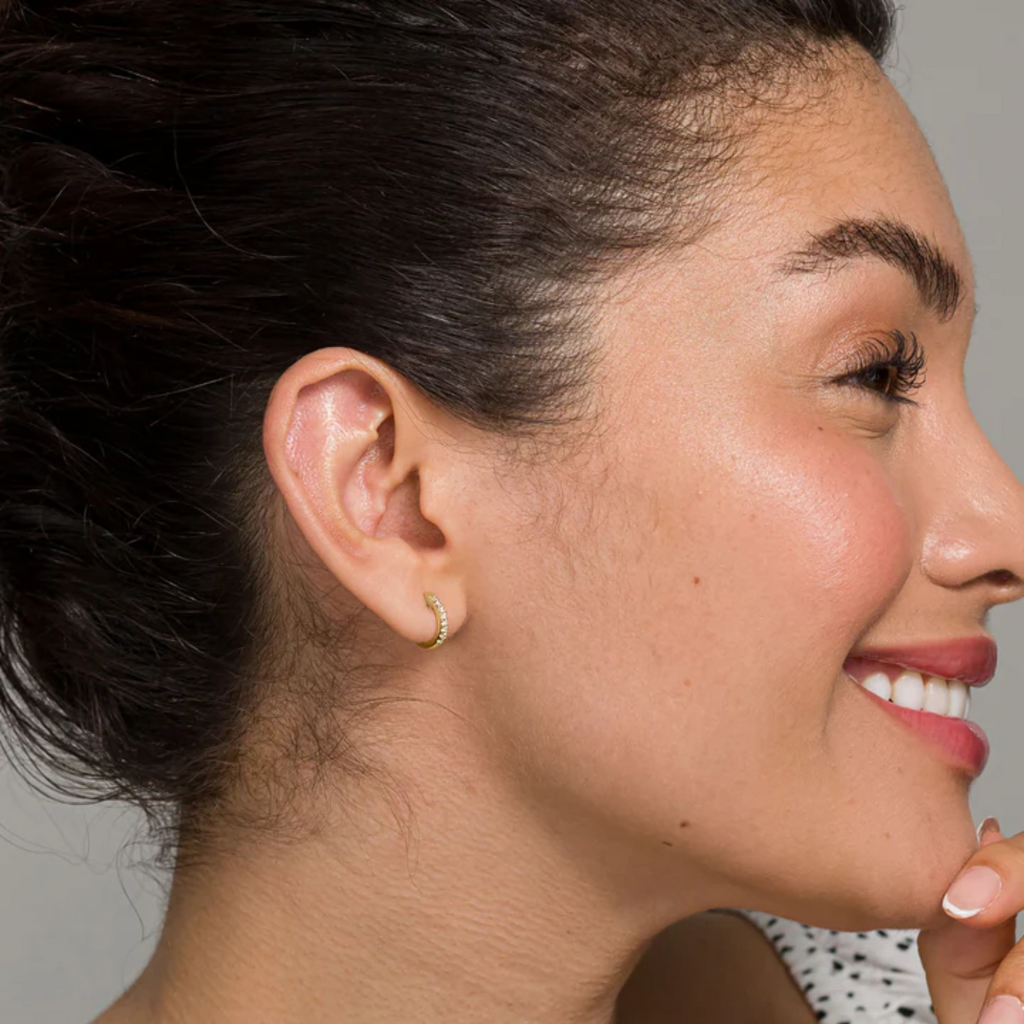 Classic Cubic Zirconia Huggie Hoop Earrings