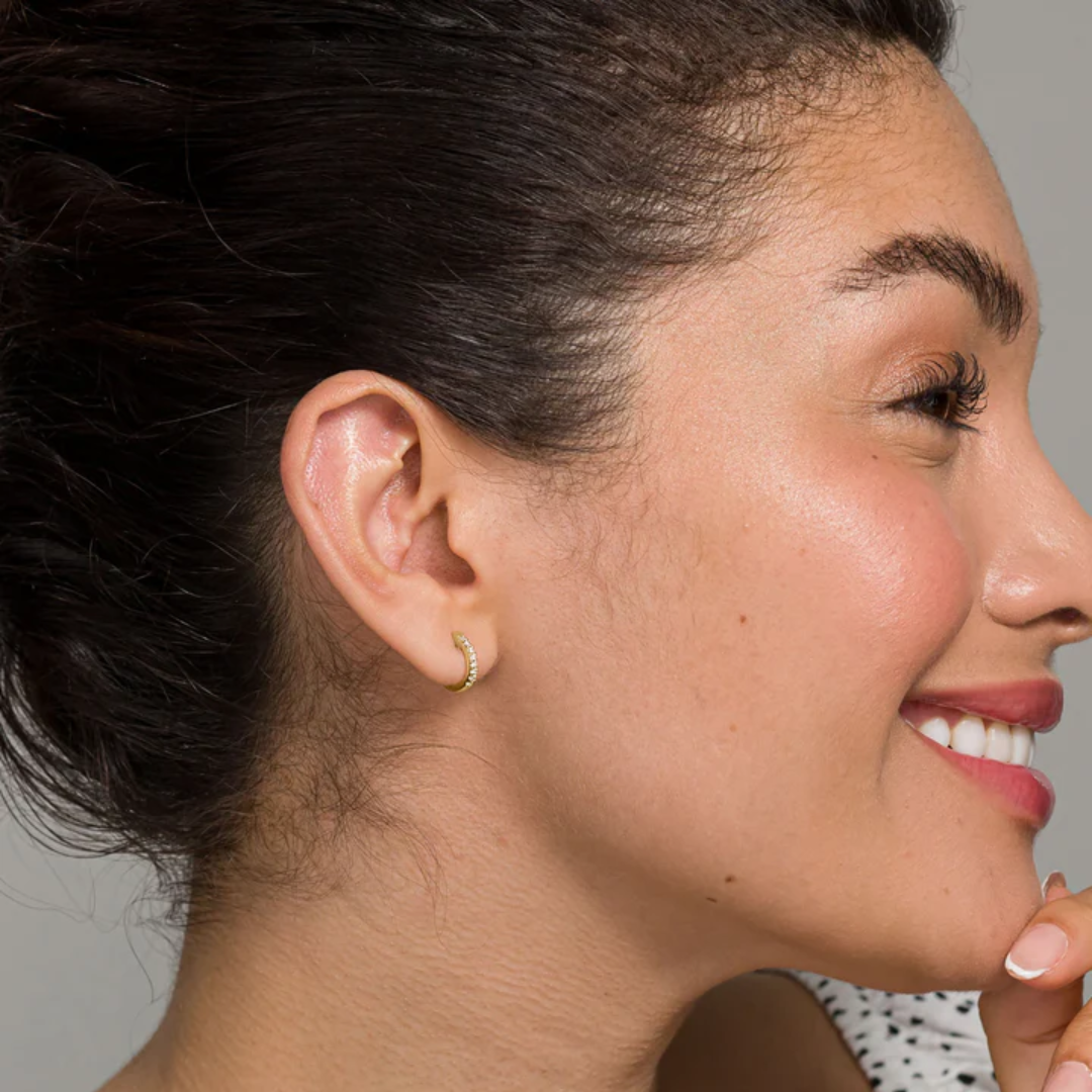 Classic Cubic Zirconia Huggie Hoop Earrings