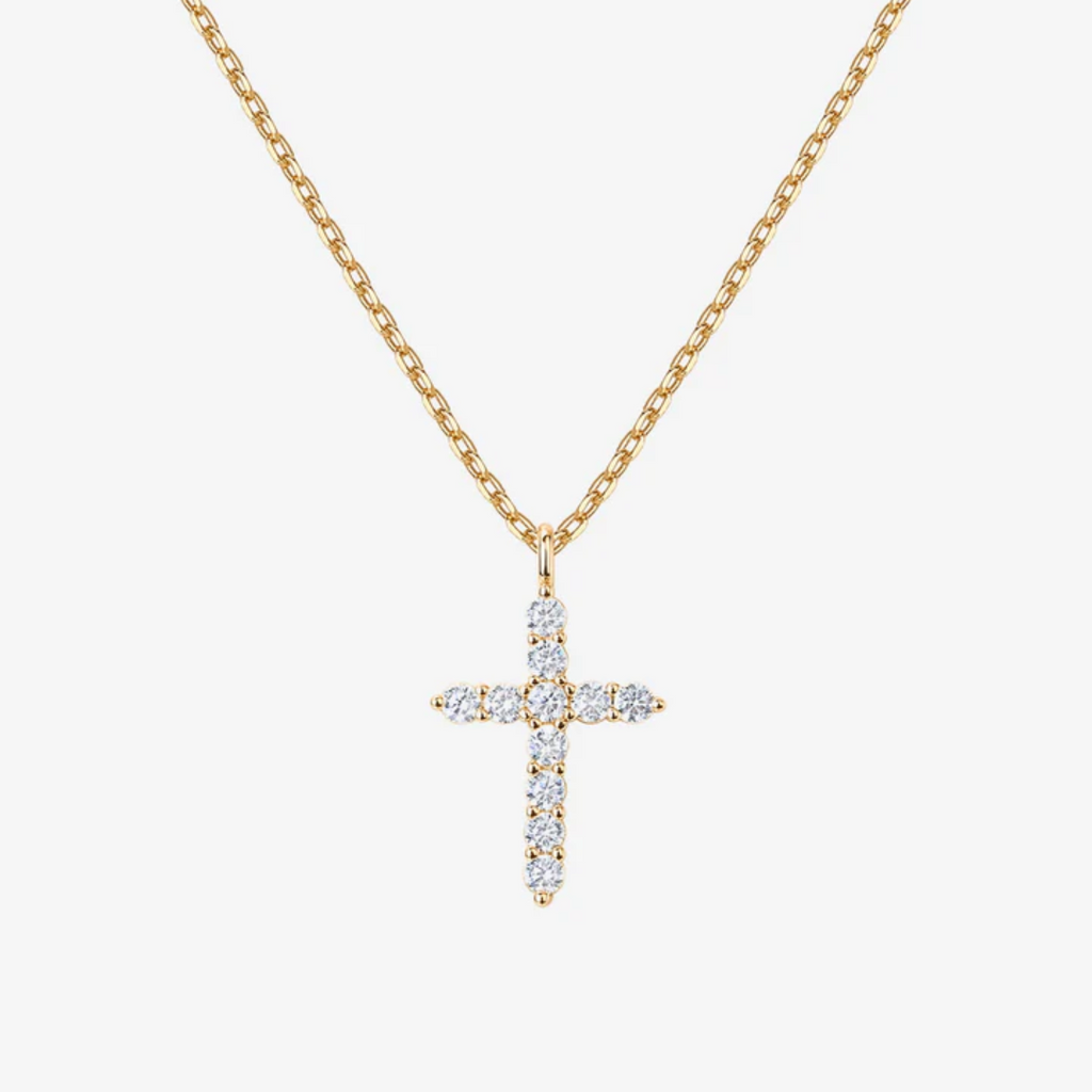 Cubic Zirconia Cross Pendant Necklace