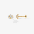 Mini Shiny Flower Flat Back Stud Earrings