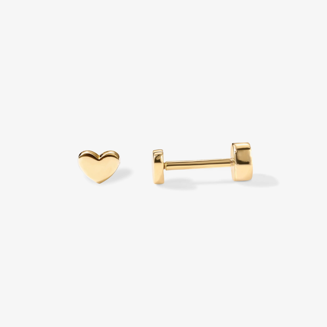 Petite Heart Flat Back Stud Earrings