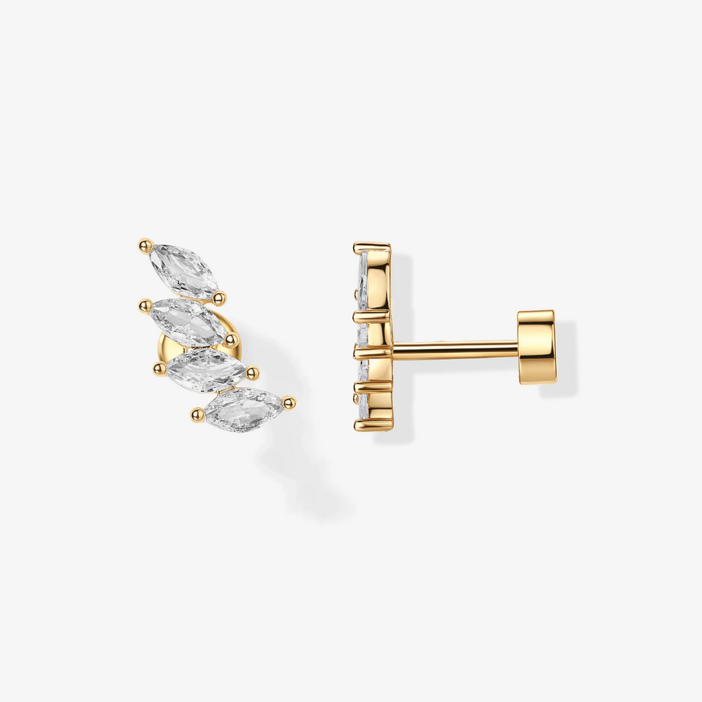 Marquise Cascade Flat Back Stud Earrings Design