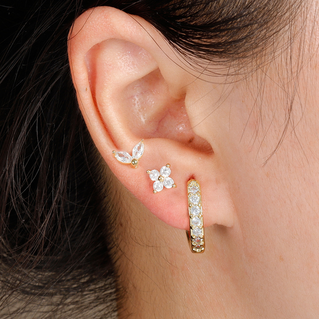 Tulip Trio Hoop & Stud Earring Set