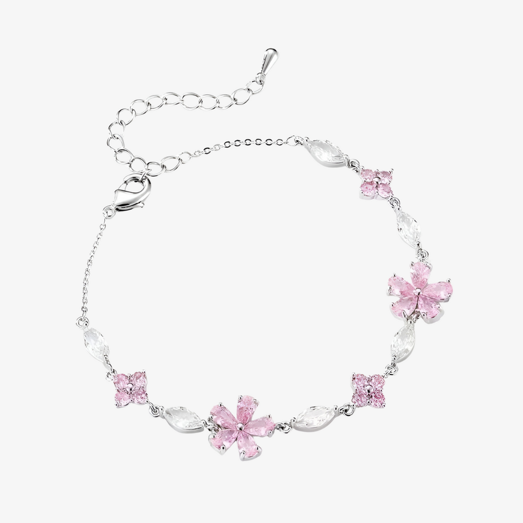 Sakura Cherry Blossom Crystal Bracelet Design