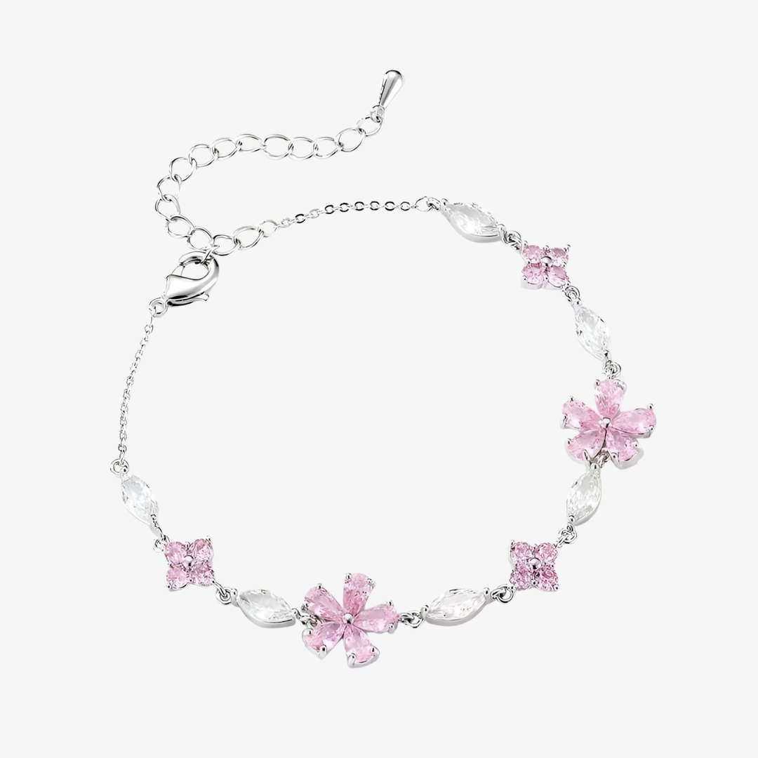 Sakura Cherry Blossom Crystal Bracelet Design