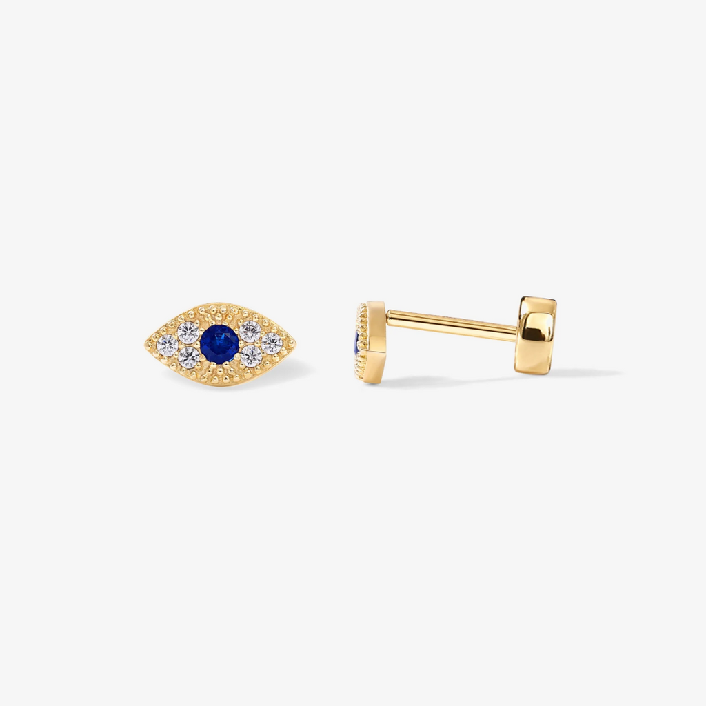 Aura Evil Eye Flat Back Stud Earrings