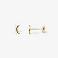 Tiny Moon Screw-Back Flat Stud Earrings