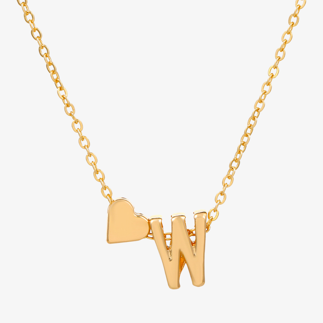 Luna Heart Initial Pendant Necklace