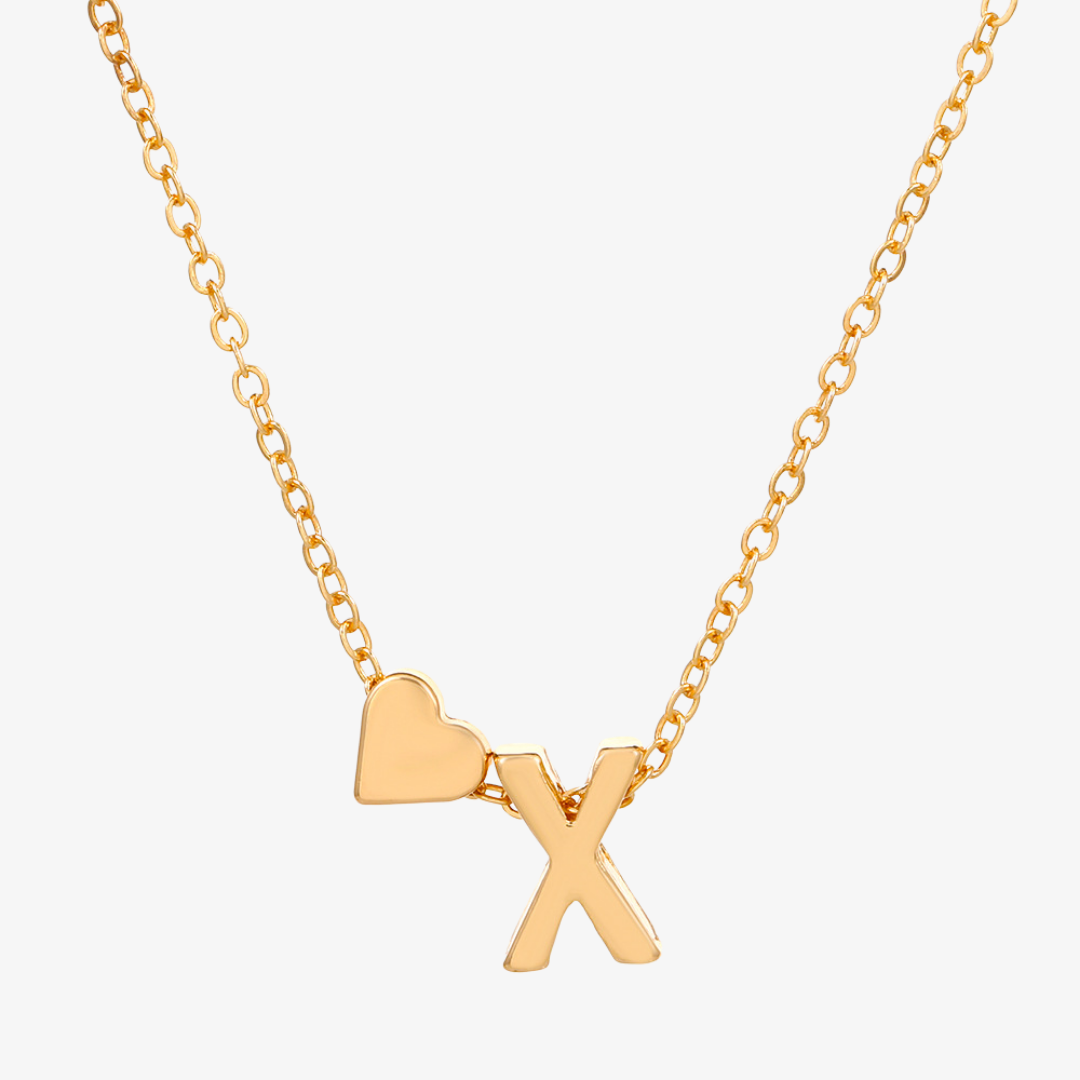 Luna Heart Initial Pendant Necklace