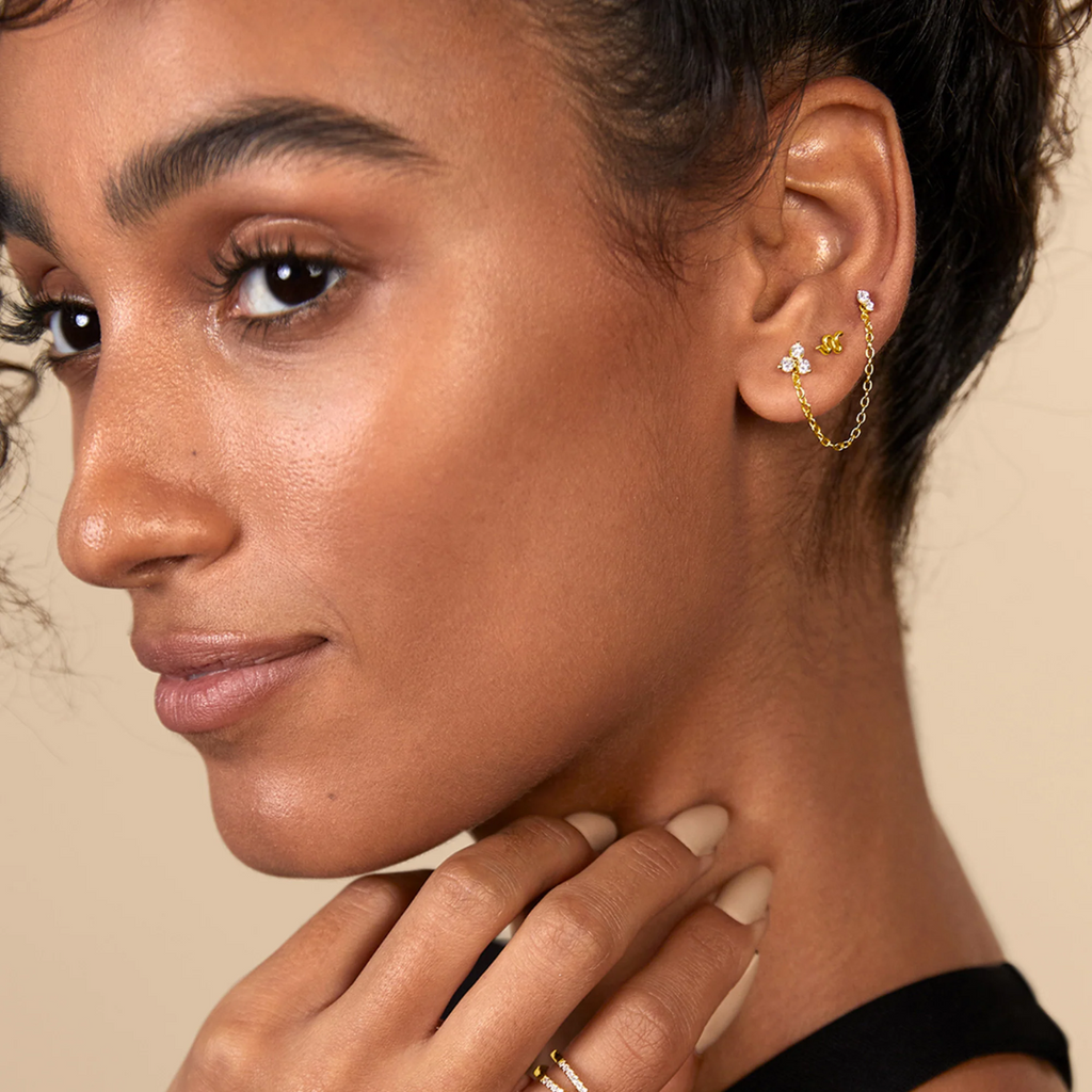 Flora Lotus Flat Back Stud Earrings