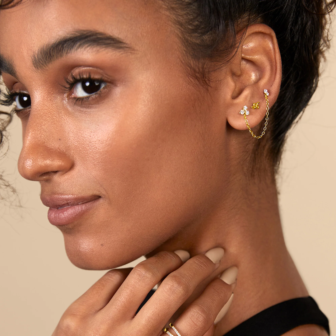 Flora Lotus Flat Back Stud Earrings