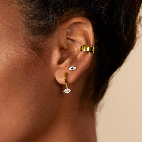 Aura Evil Eye Flat Back Stud Earrings