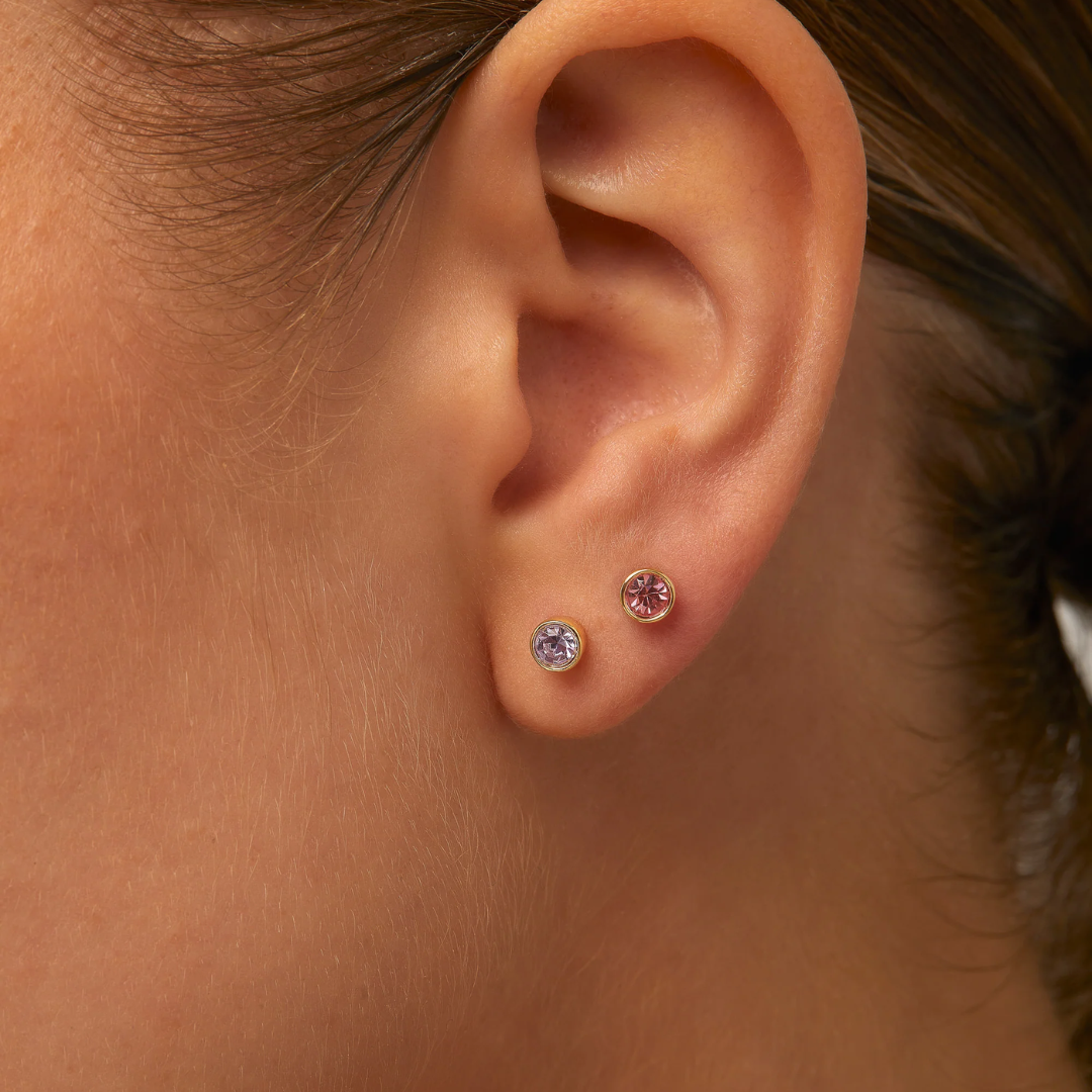 Colorful Flat Back Stud Earrings