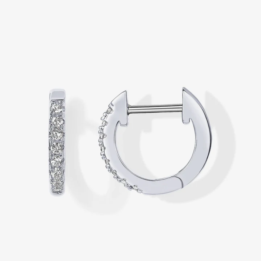 Classic Cubic Zirconia Huggie Hoop Earrings