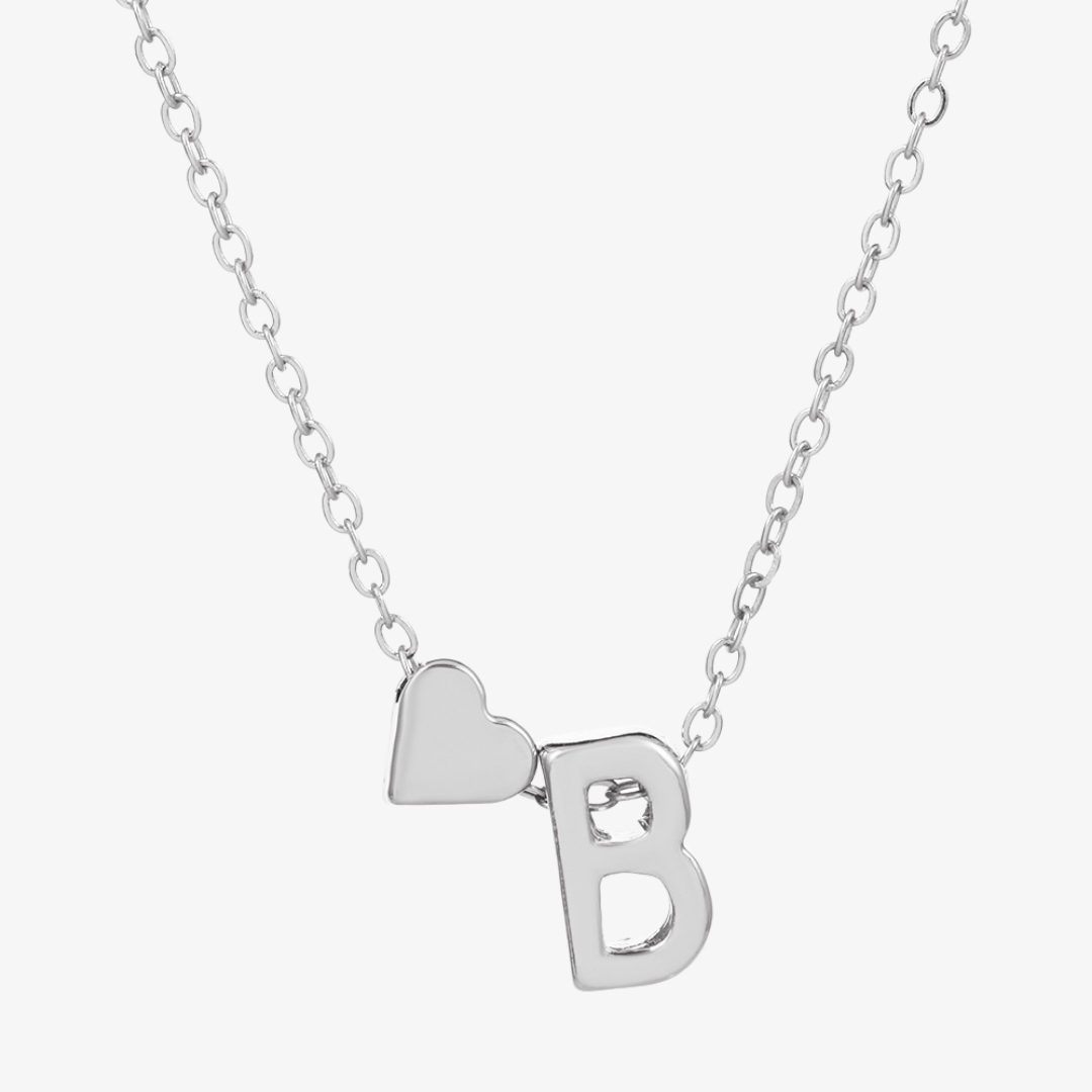 Luna Heart Initial Pendant Necklace