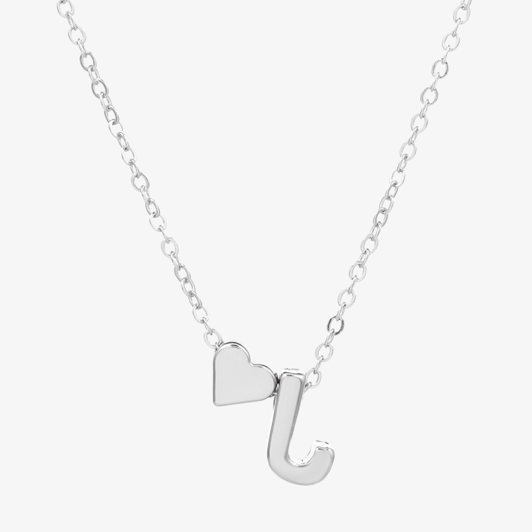 Luna Heart Initial Pendant Necklace