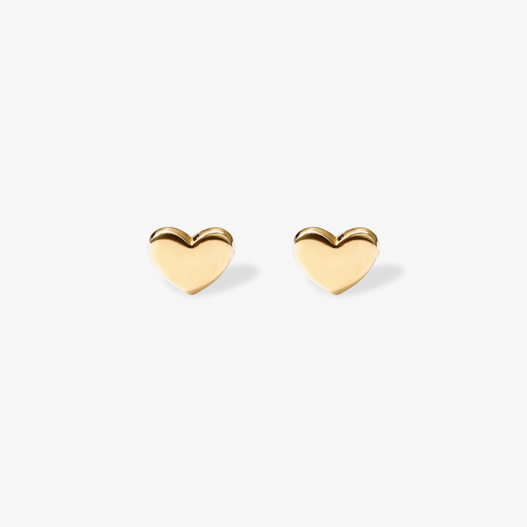 Petite Heart Flat Back Stud Earrings