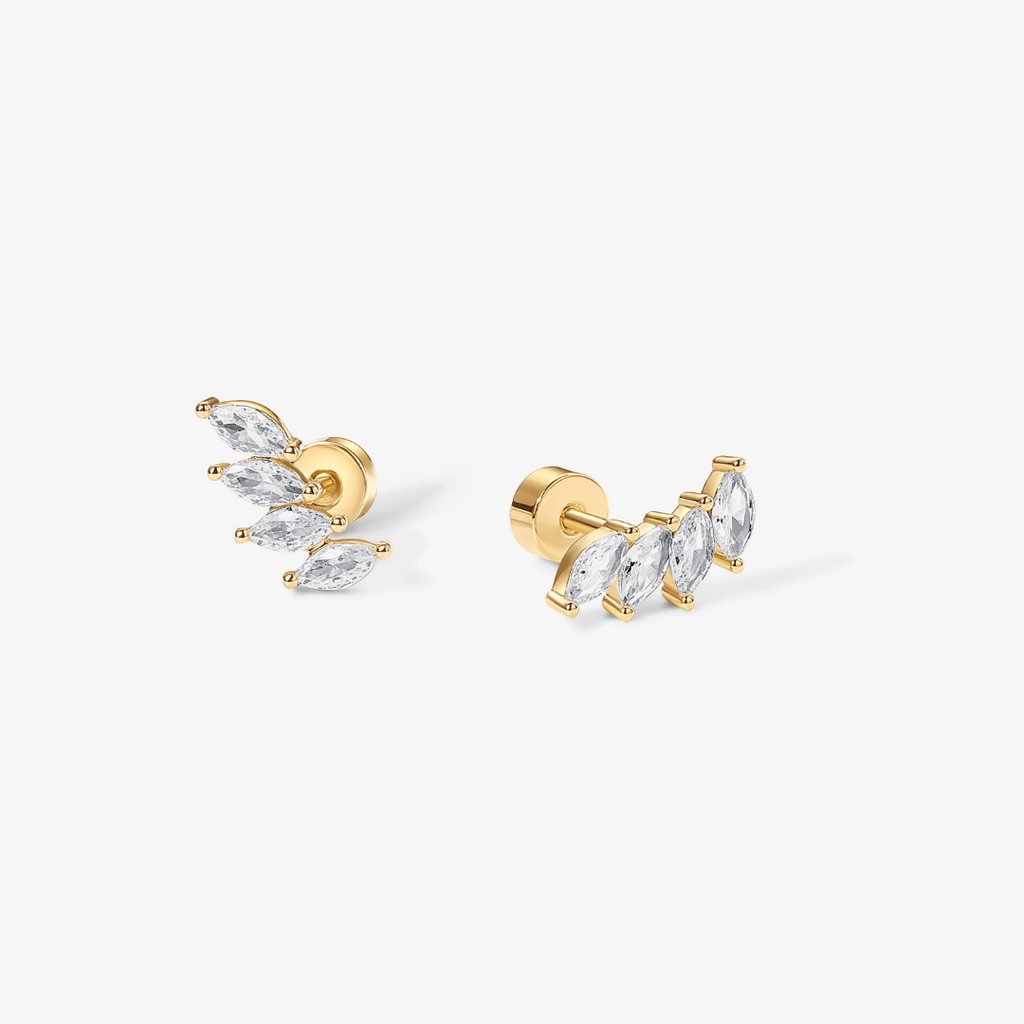 Marquise Cascade Flat Back Stud Earrings Design