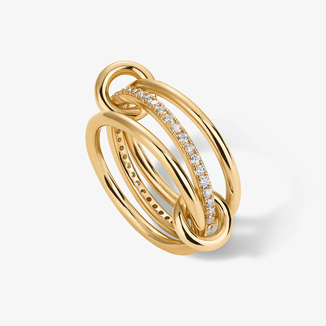 Luna Interlocked Stack Ring