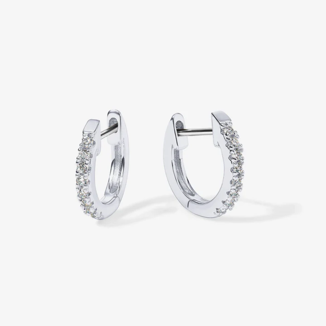 Classic Cubic Zirconia Huggie Hoop Earrings