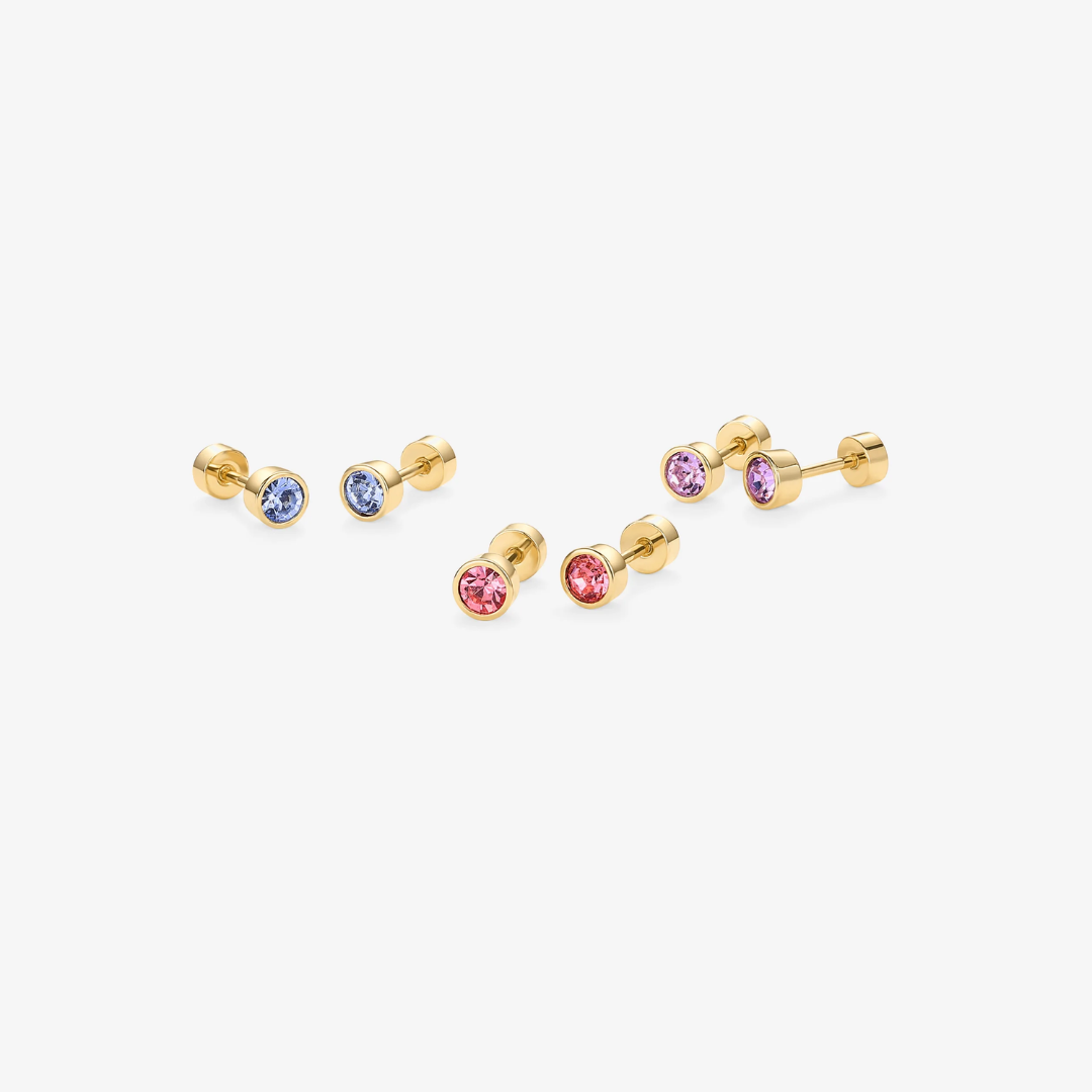 Colorful Flat Back Stud Earrings