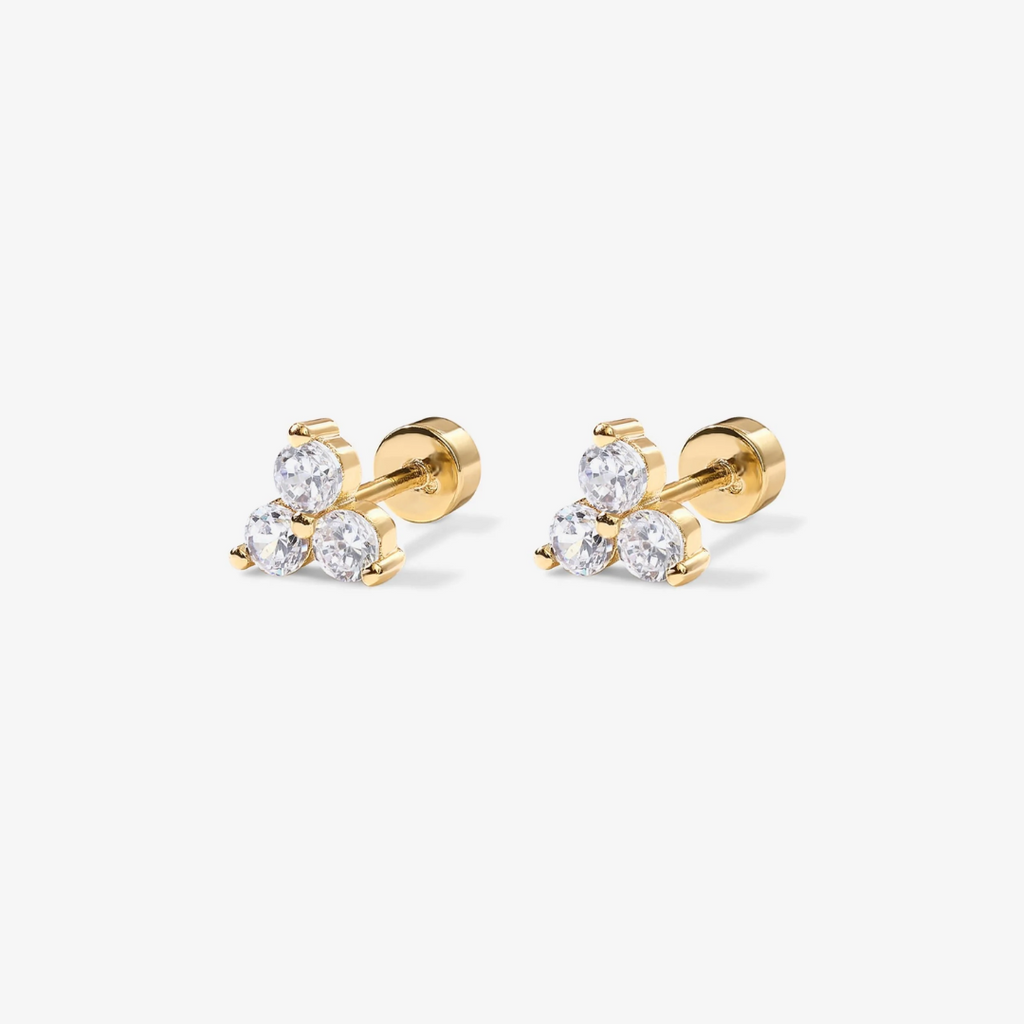 Flora Lotus Flat Back Stud Earrings