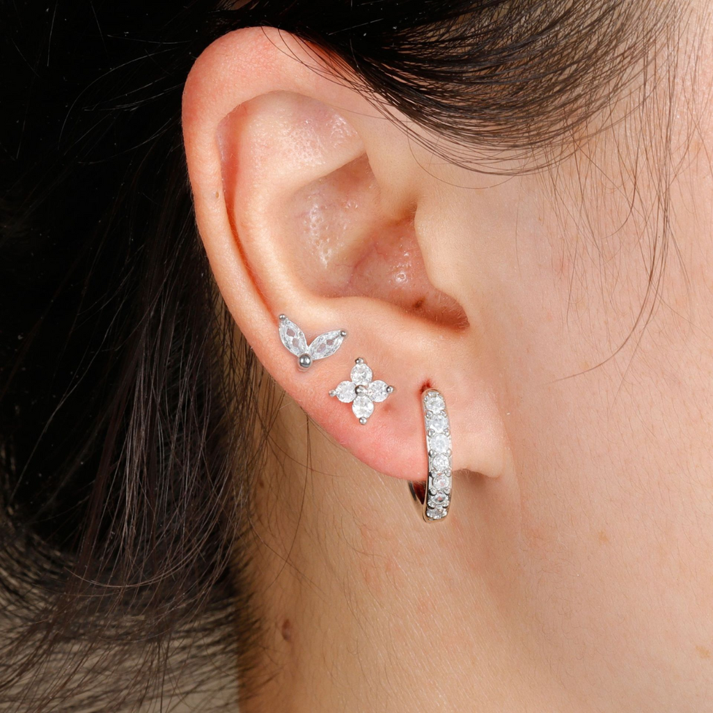 Tulip Trio Hoop & Stud Earring Set