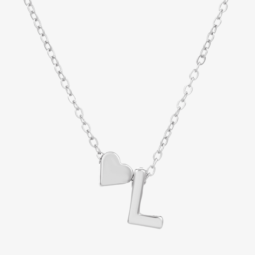 Luna Heart Initial Pendant Necklace