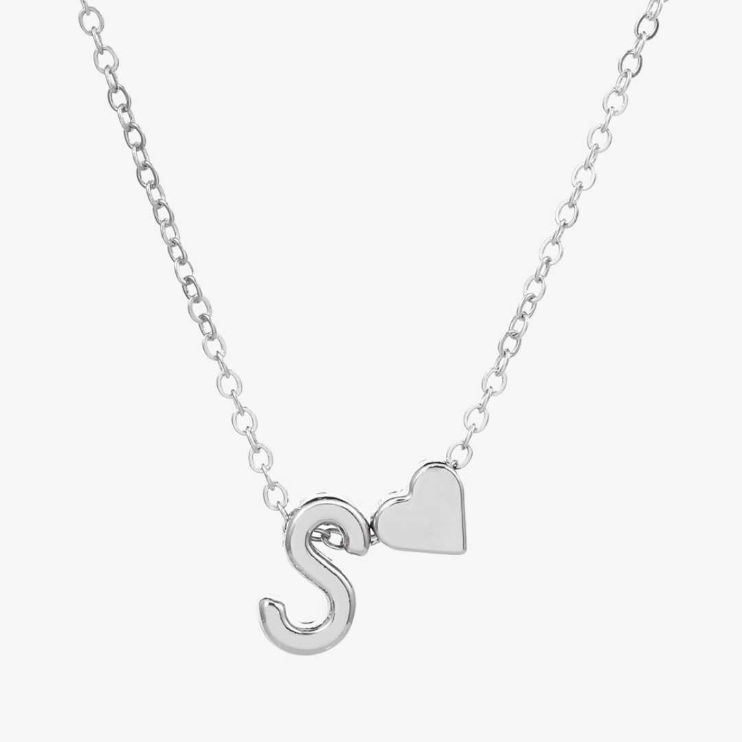 Luna Heart Initial Pendant Necklace
