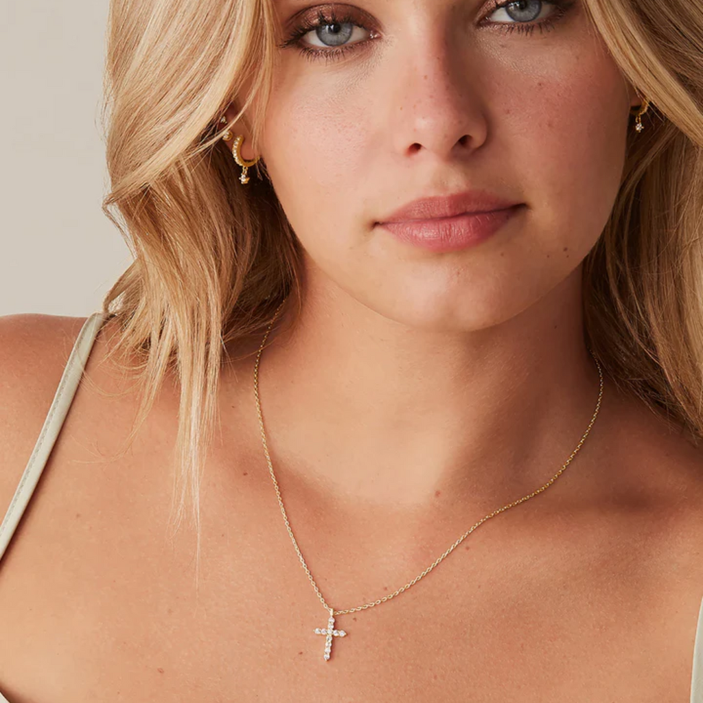 Cubic Zirconia Cross Pendant Necklace