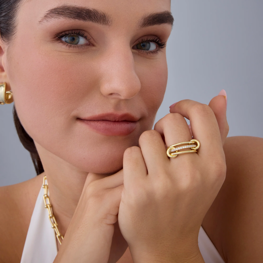 Luna Interlocked Stack Ring