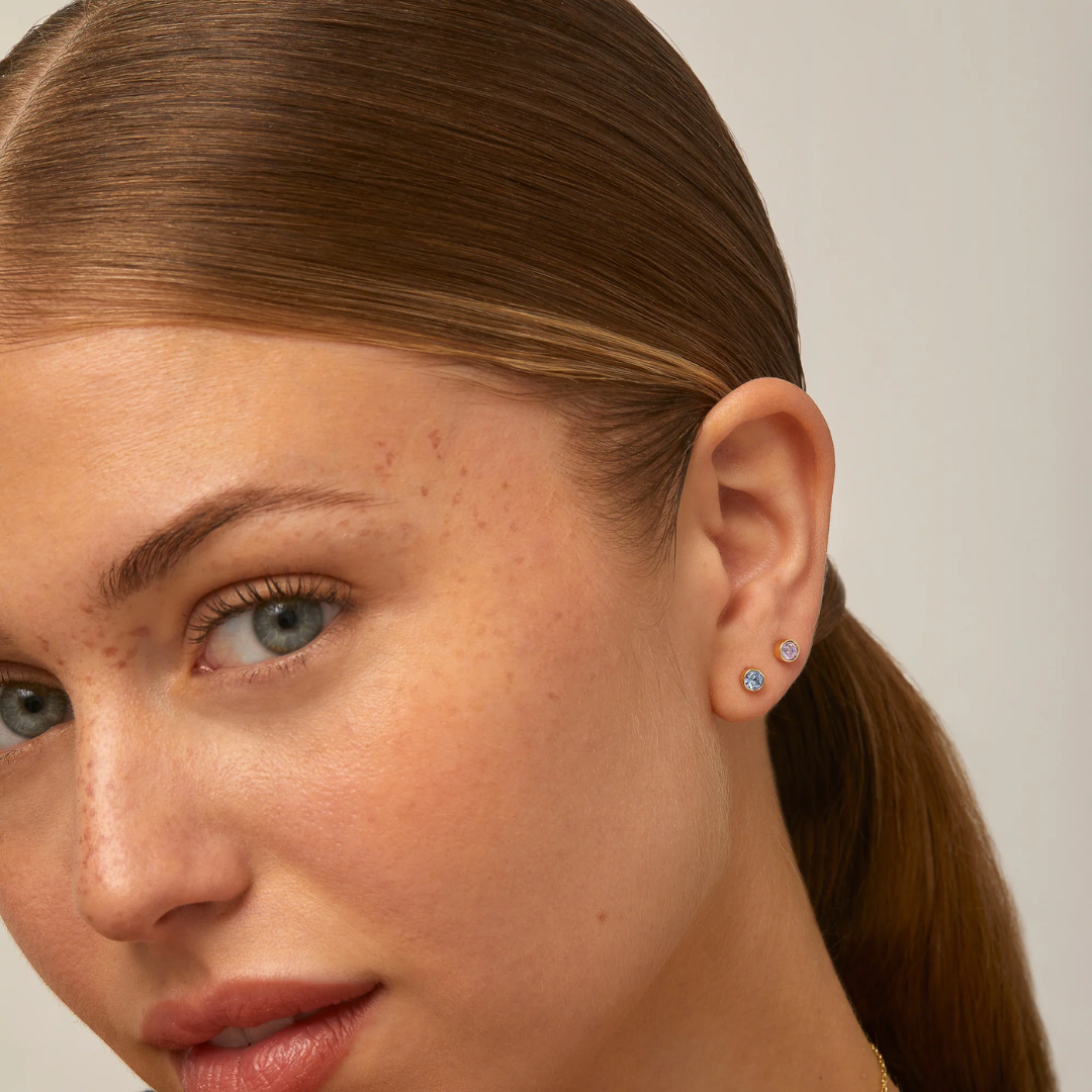 Colorful Flat Back Stud Earrings