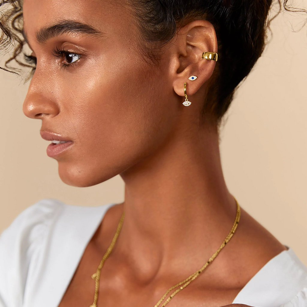 Aura Evil Eye Flat Back Stud Earrings