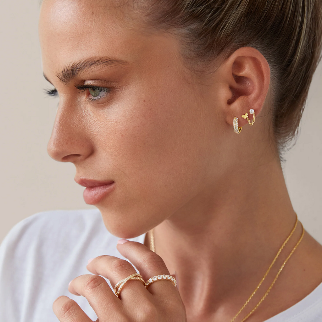 Butterfly Flat Back Stud Earrings