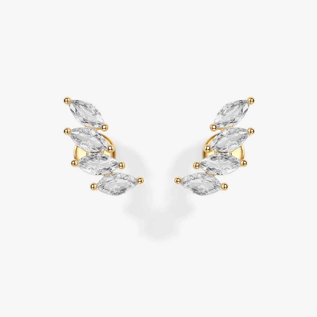 Marquise Cascade Flat Back Stud Earrings Design