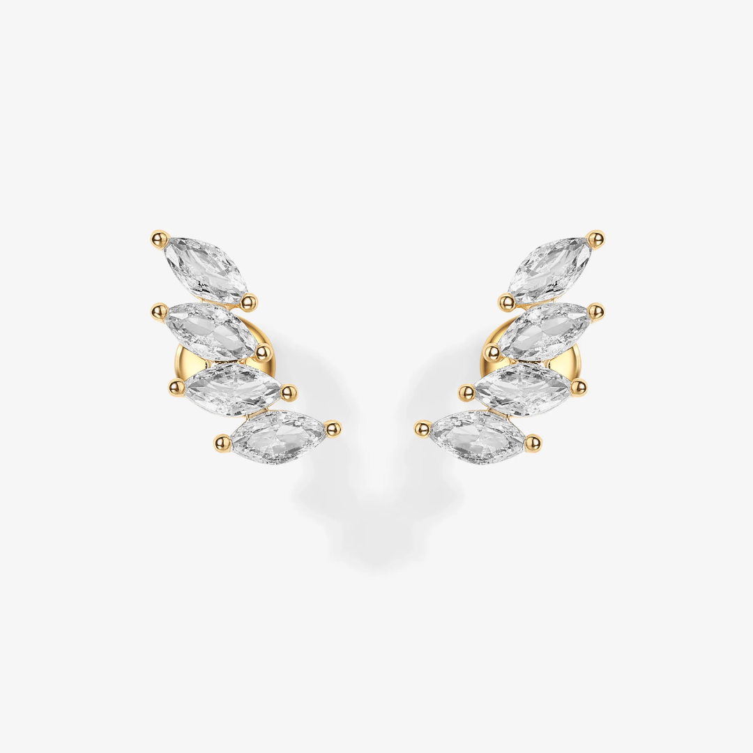 Marquise Cascade Flat Back Stud Earrings Design