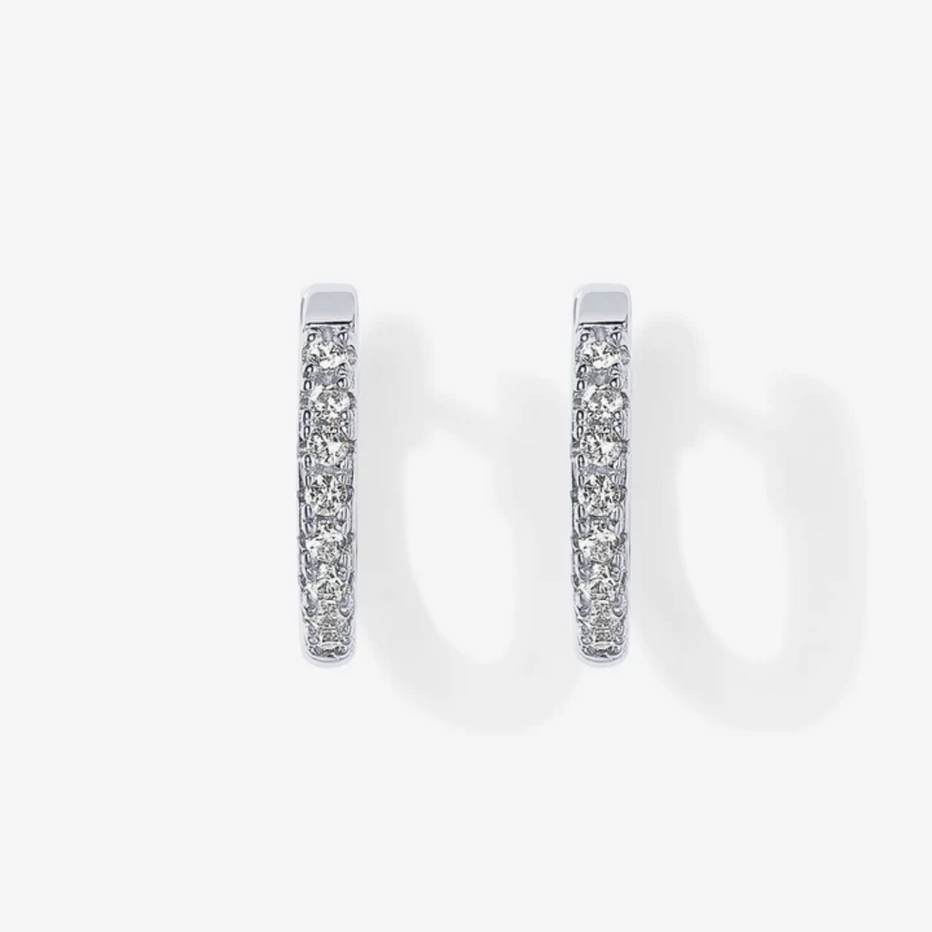 Classic Cubic Zirconia Huggie Hoop Earrings