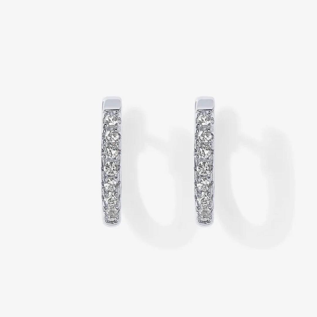 Classic Cubic Zirconia Huggie Hoop Earrings