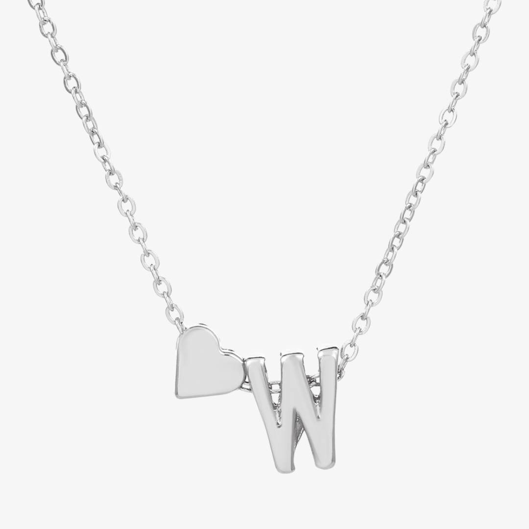 Luna Heart Initial Pendant Necklace