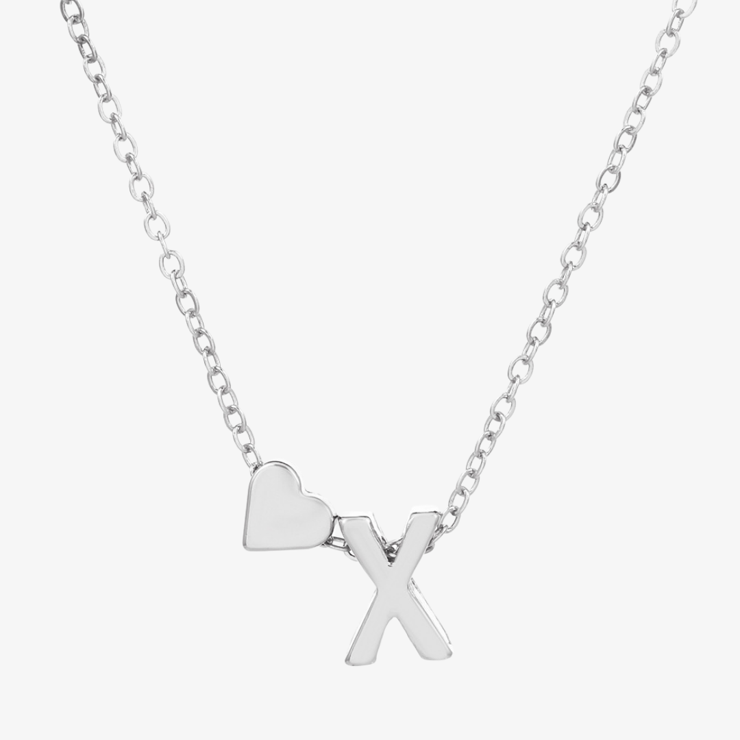 Luna Heart Initial Pendant Necklace