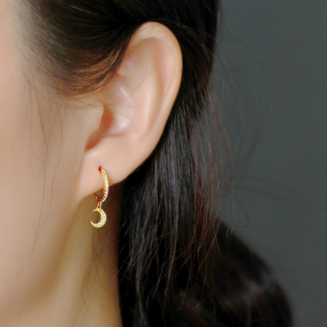 Moon & Stars Cubic Zirconia Earring Set