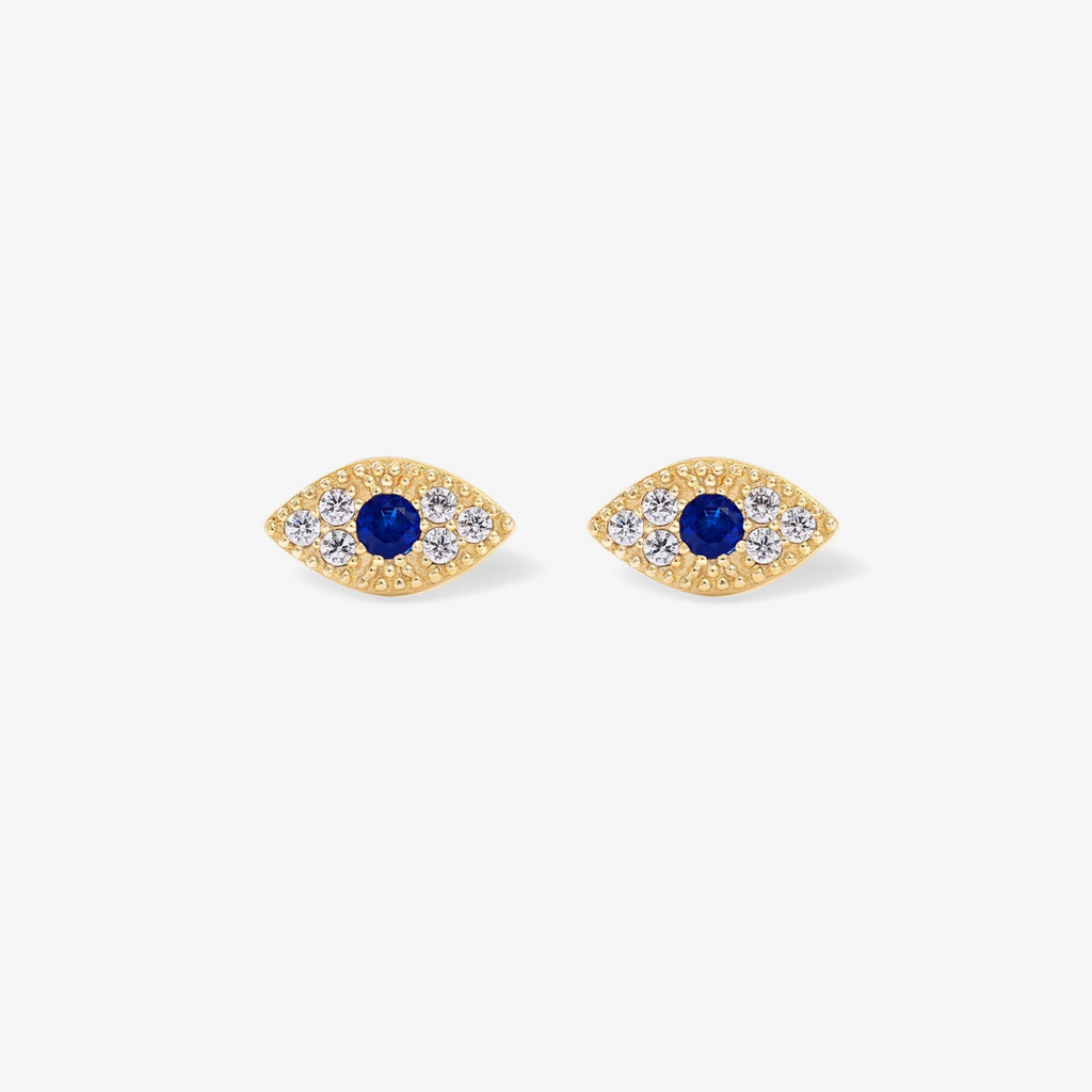 Aura Evil Eye Flat Back Stud Earrings