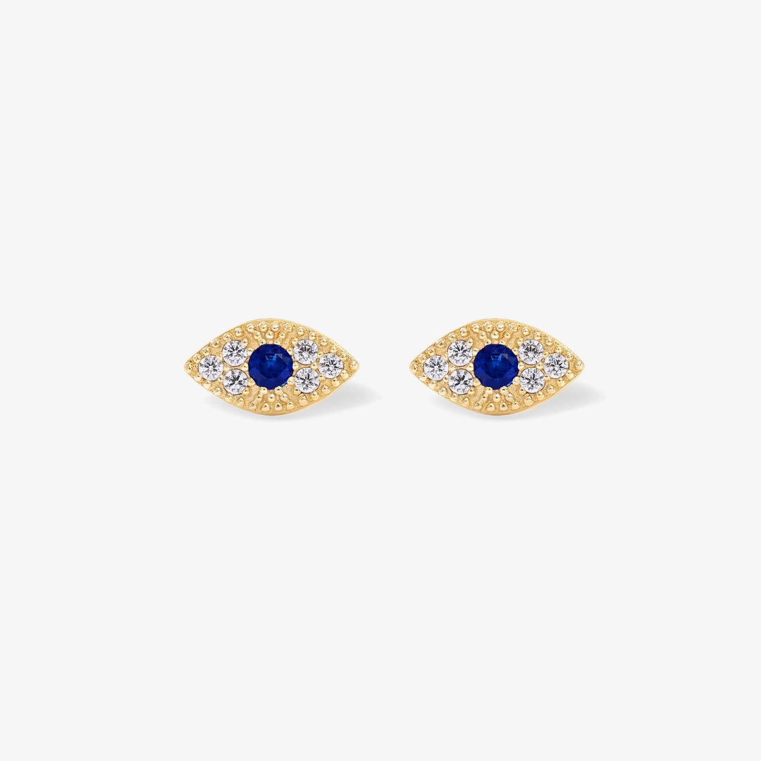 Aura Evil Eye Flat Back Stud Earrings