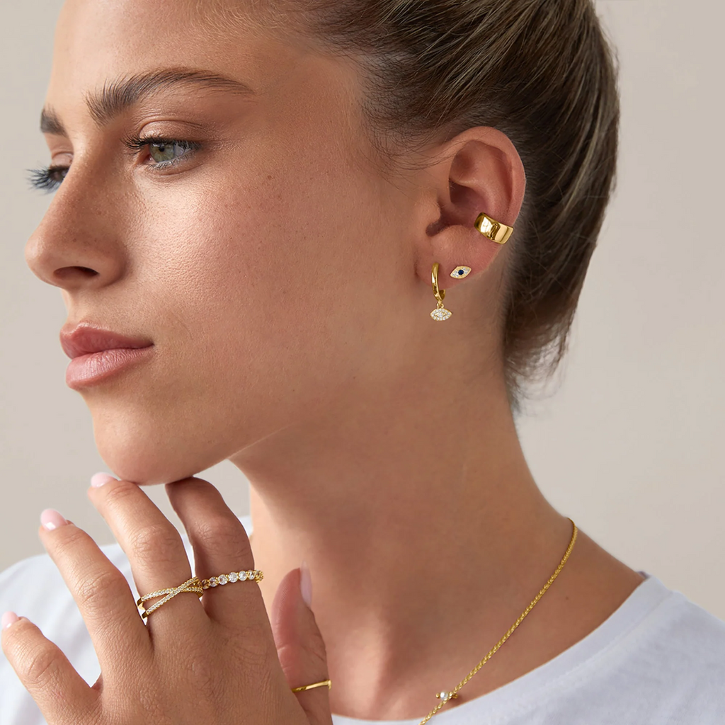 Aura Evil Eye Flat Back Stud Earrings